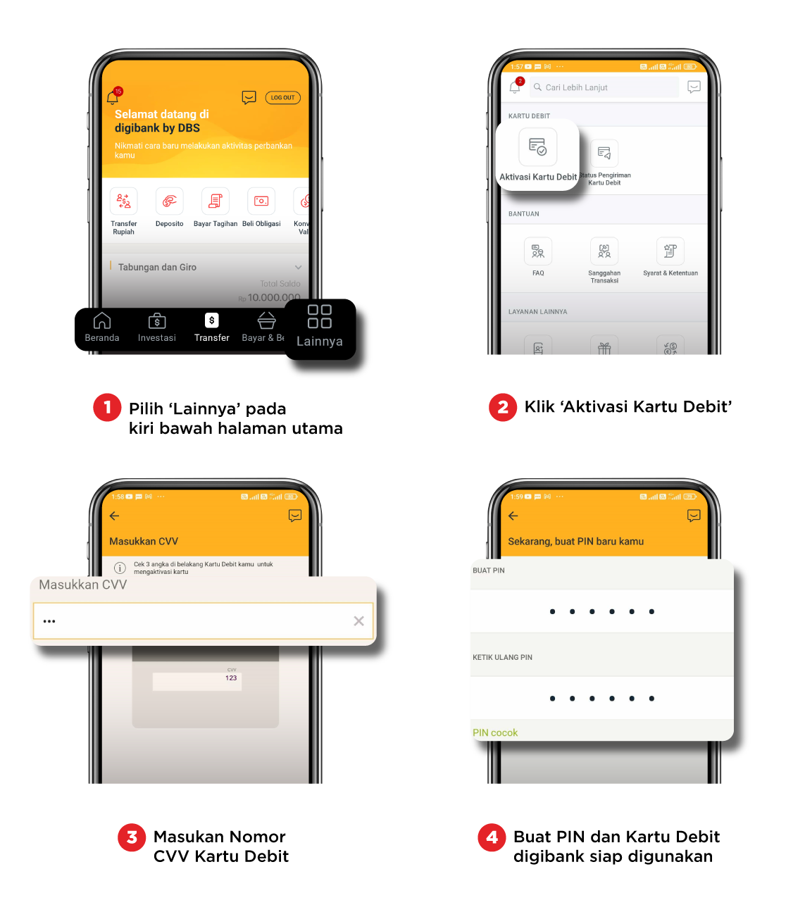 Cara aktivasi kartu debit digibank