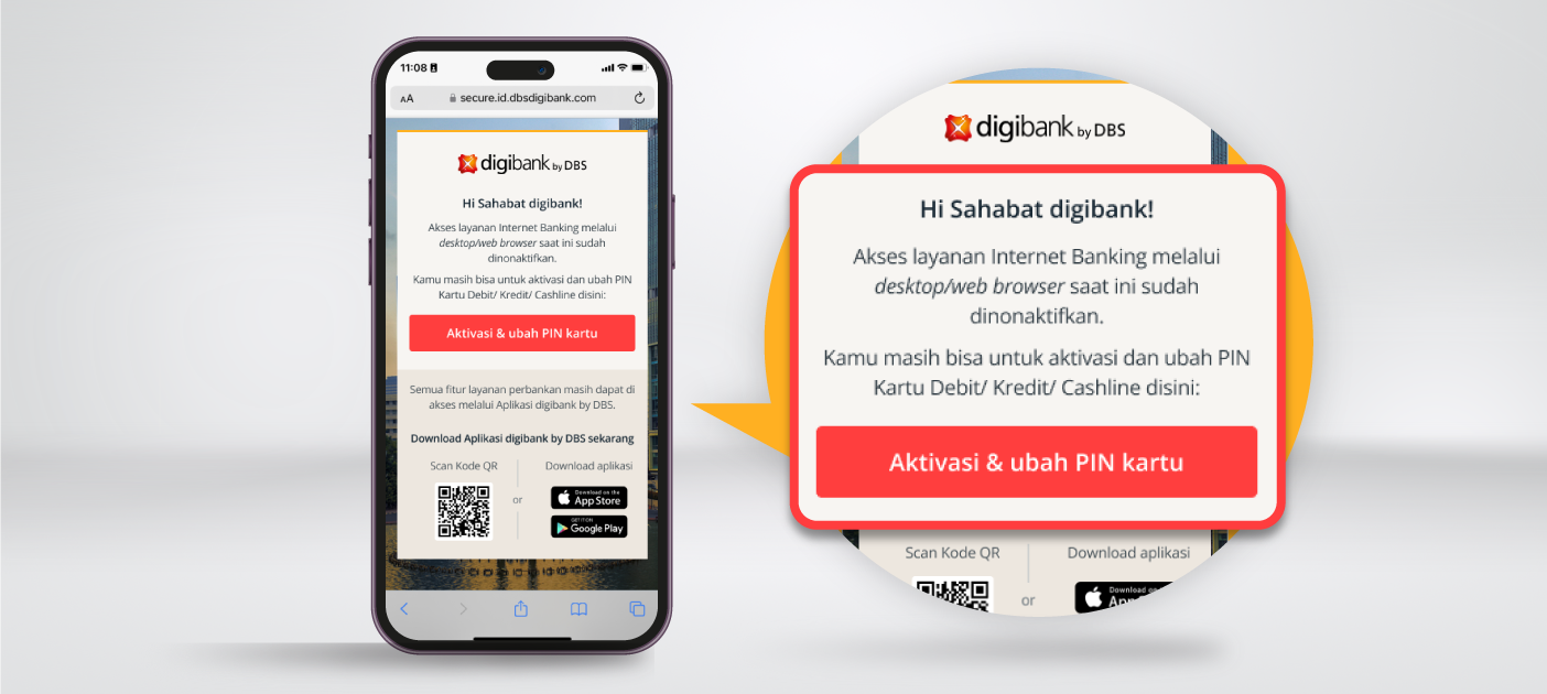 Select “Aktivasi dan Ubah PIN/Kartu Debit/Kartu Kredit/Cashline”