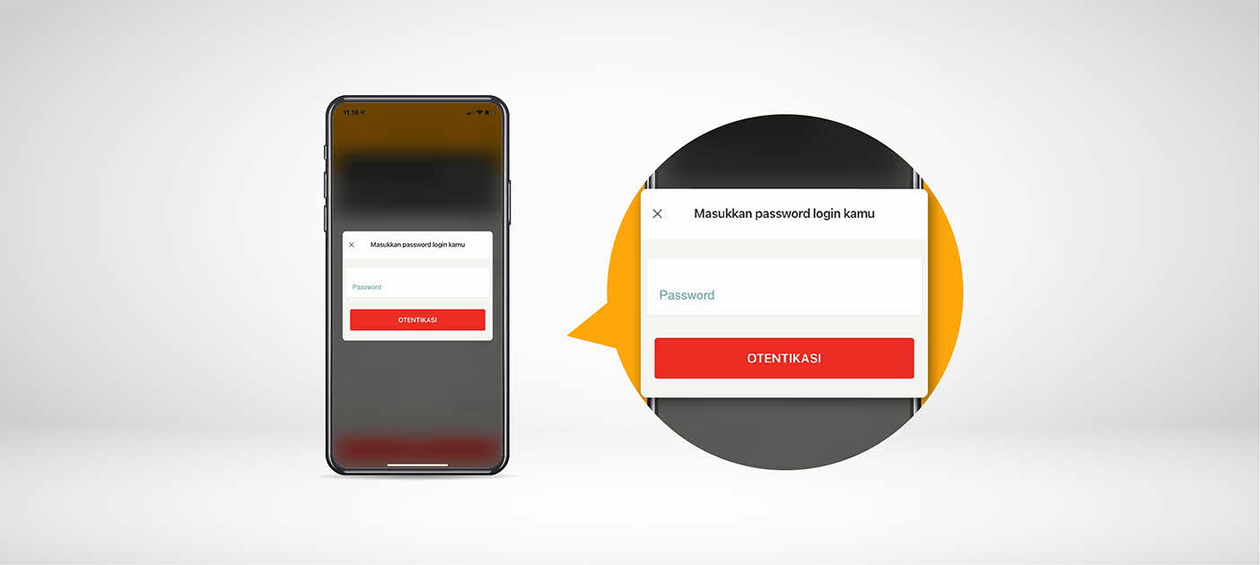 Masukkan password yang di gunakan untuk log in Aplikasi digibank by DBS kamu, lalu tunggu proses otentikasi