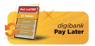 Fitur pembayaran fleksibel untuk pemegang Kartu Kredit digibank Visa Travel Platinum, memungkinkan Anda berbelanja sekarang dan bayar nanti dengan lebih mudah.
