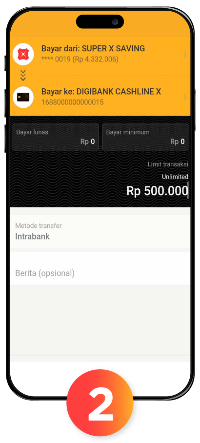 Cairkan Bayar via Tabungan CashlineX